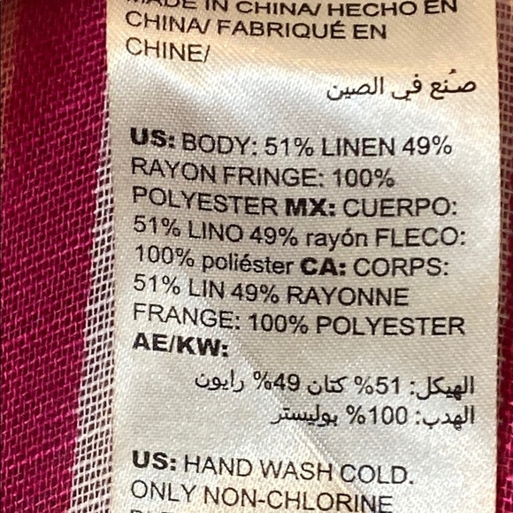 Chico's Blue and Pink Kimono with Fringe Detail - Picture 4 of 14